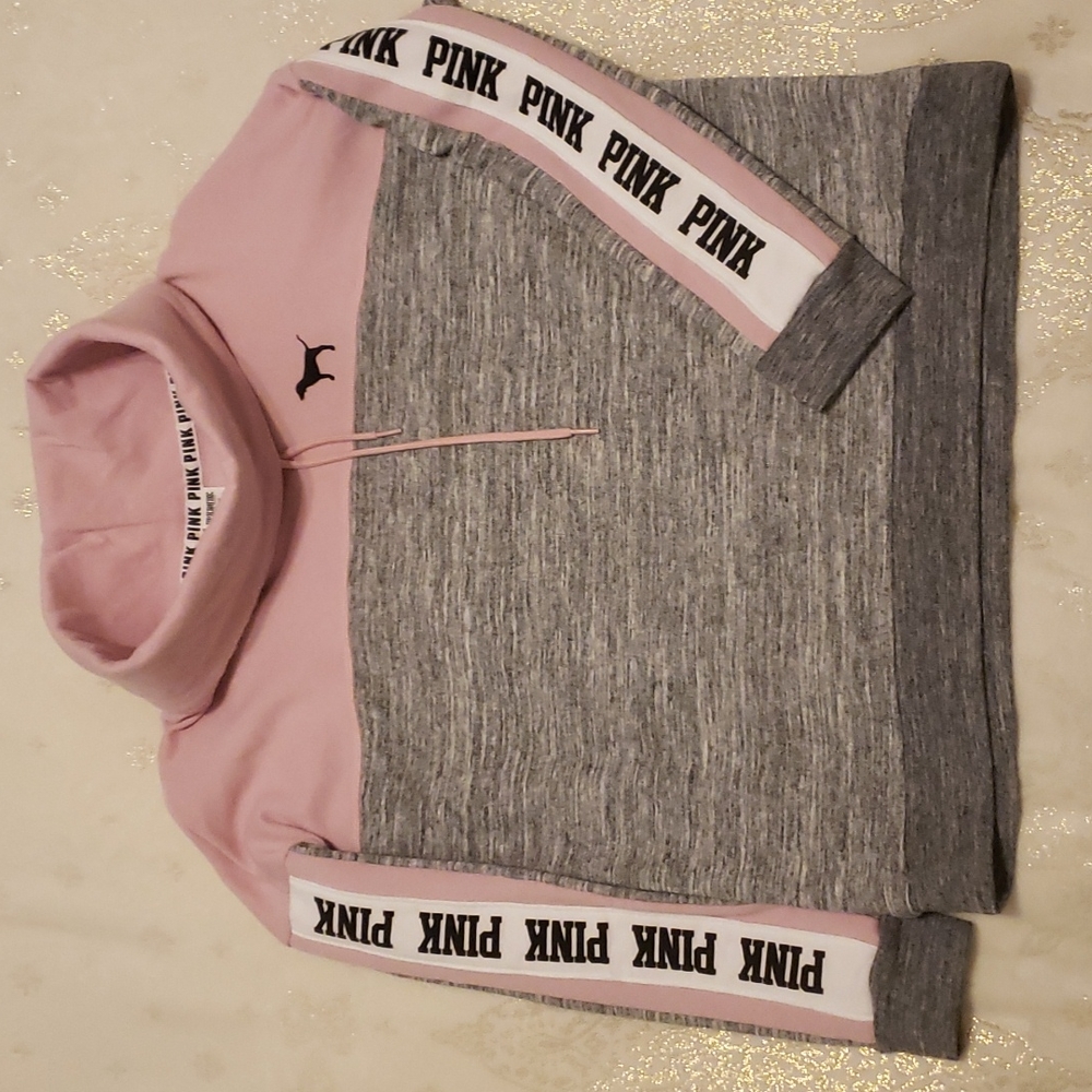Victoria Secret PINK Collection, Pink/Gray Cowl/turtle neck pullover Sweater